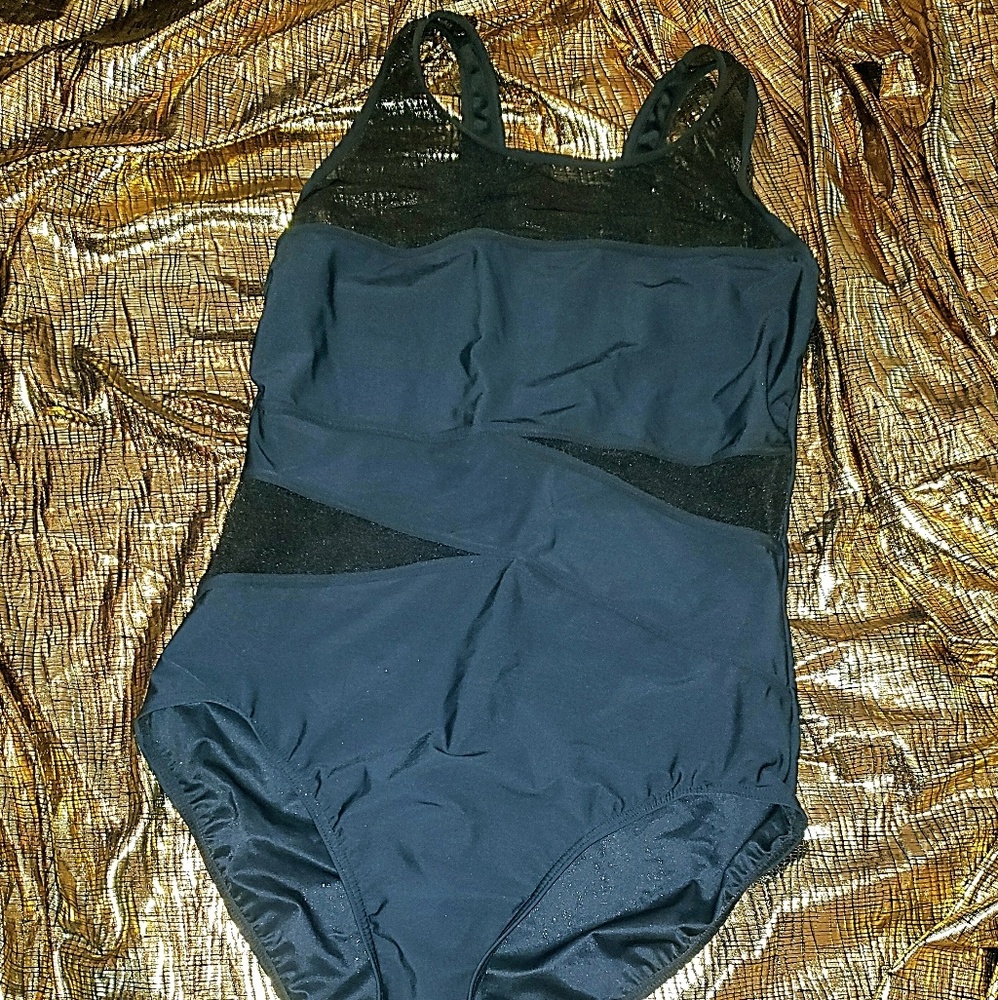Black Mesh Swimming Suit